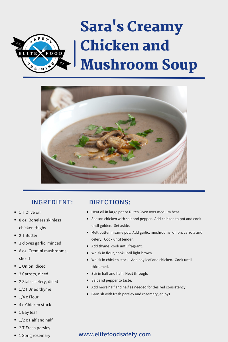 Sara Roberts Creamy Chicken and Mushroom Soup